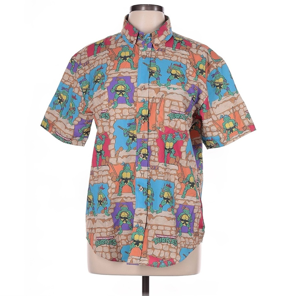Teenage Mutant Ninja Turtle button down short sleeve shirt